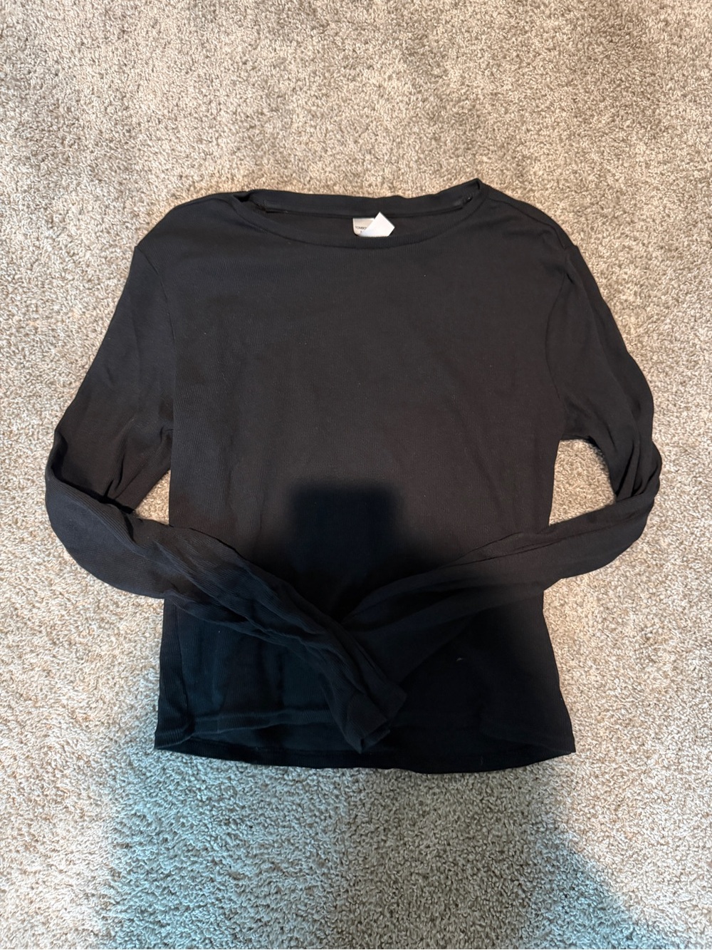 TomboyX Black Long-Sleeve Crew Neck Top
